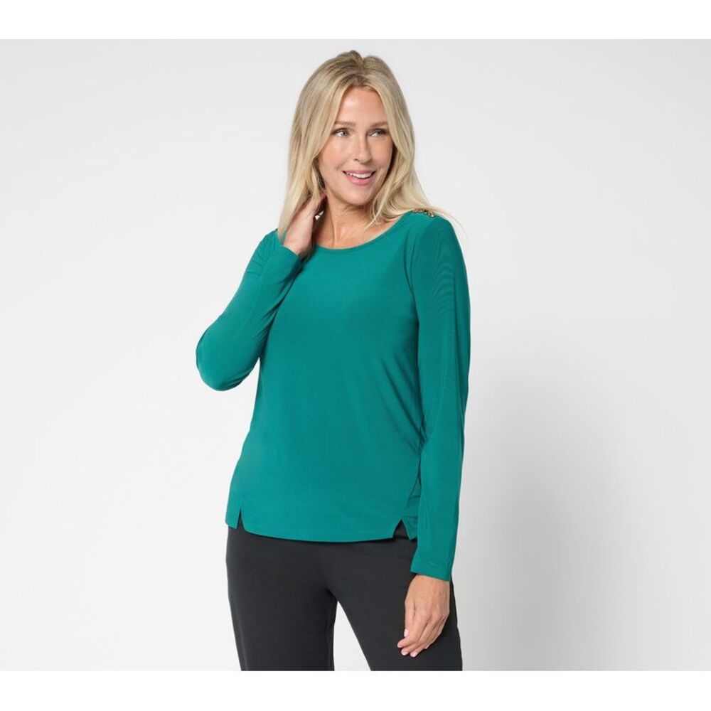 Adidas Women's Top Plus Sz 1X Como Jersey w Hardware Detail Green